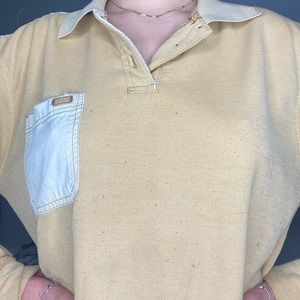 Kalamton yellow long sleeve shirt.